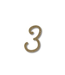 Acrylic Gold Glitter Number 3