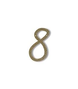 Acrylic Gold Glitter Number 8