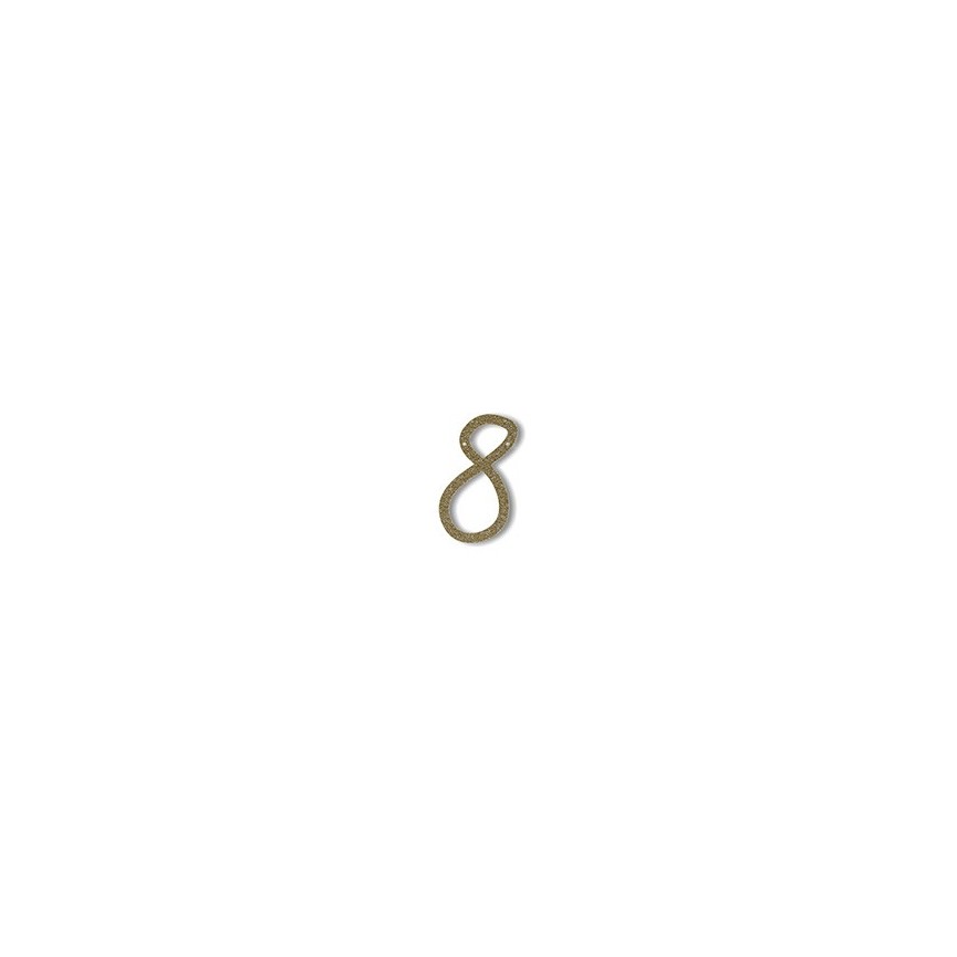 Acrylic Gold Glitter Number 8