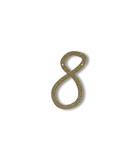 Acrylic Gold Glitter Number 8