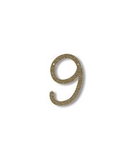 Acrylic Gold Glitter Number 9