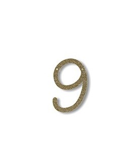 Acrylic Gold Glitter Number 9