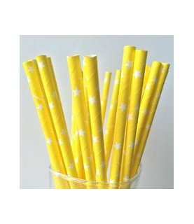25 Red Star Paper Straws