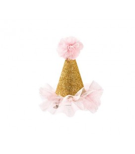 Mini Party Hat Gold Glitter