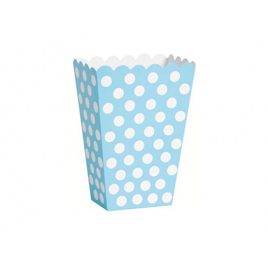 8 Royal Blue Polka Dots Treat Boxes