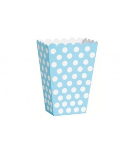 8 Baby Blue Polka Dots Treat Boxes