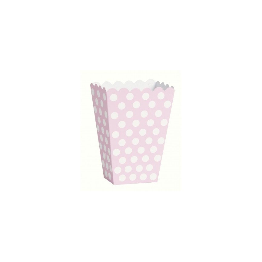 8 Pink Polka Dots Treat Boxes