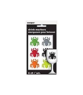6 Spider Cling Drink Markers
