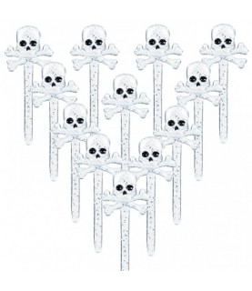 12 Skull & Crossbones Electroplated Party Picks