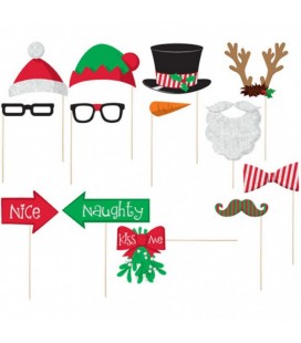 Photo Booth Kit Christmas 13 Pieces