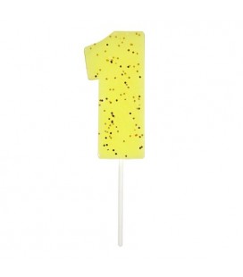 Number 1 Yellow Candle