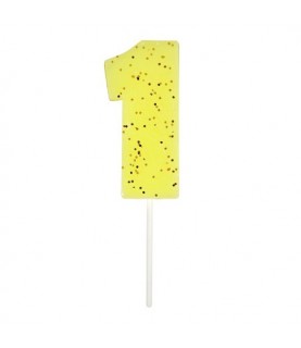 Number 1 Yellow Candle