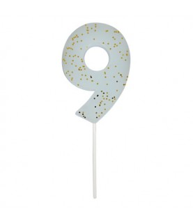 Number 9 Blue Candle