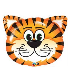 Tiger Head Mylar Balloon