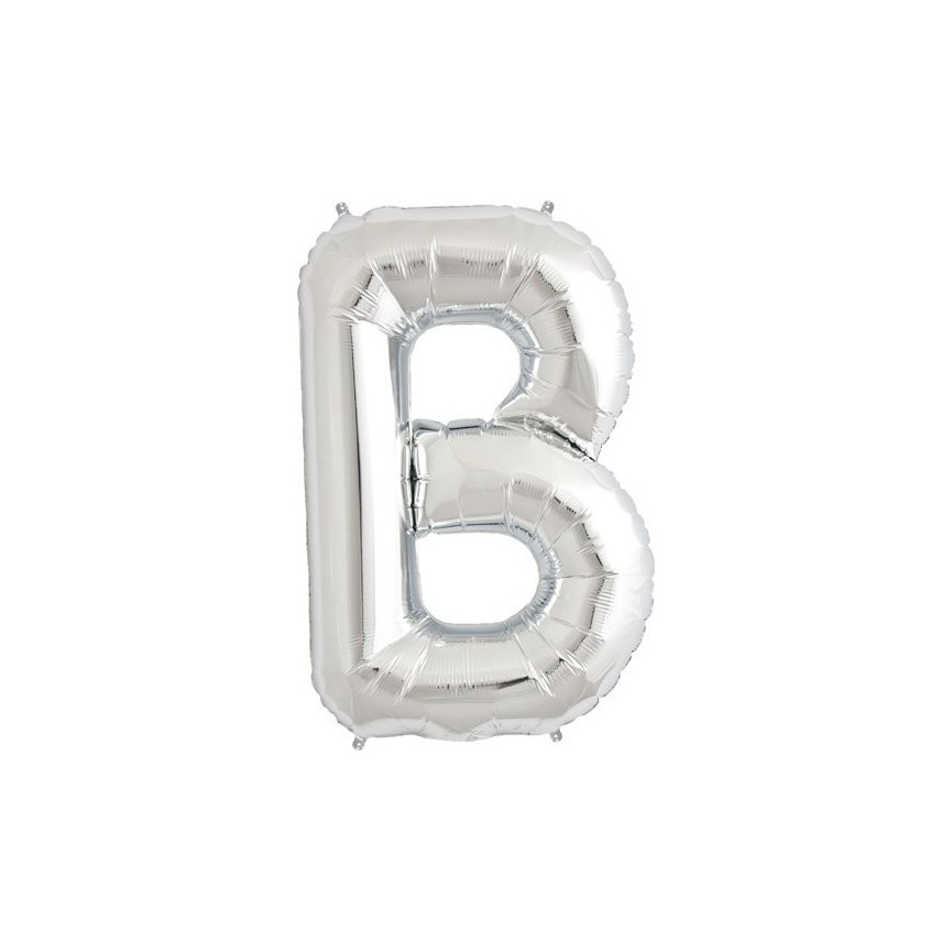 Silver B Mylar Balloon