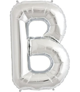 Silver B Mylar Balloon