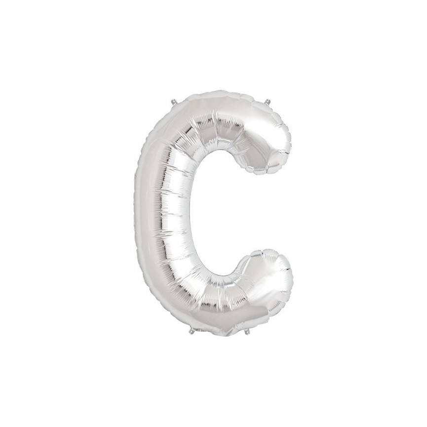 Silver C Mylar Balloon