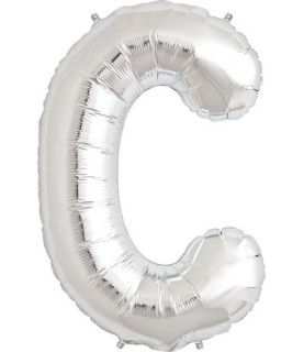 Silver C Mylar Balloon