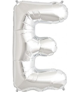 Silver E Mylar Balloon