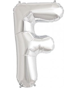 Silberner Folienluftballon "F"