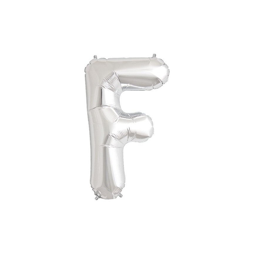 Silver F Mylar Balloon