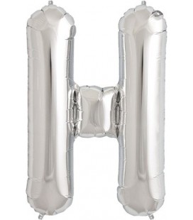 Silver H Mylar Balloon