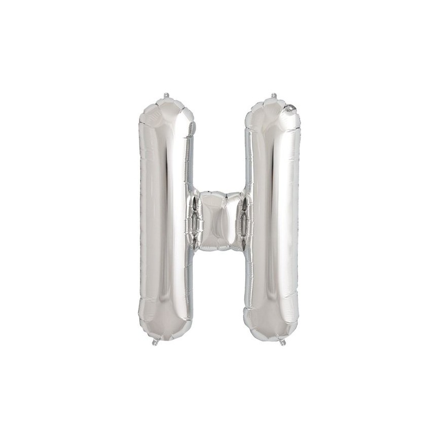 Silver H Mylar Balloon