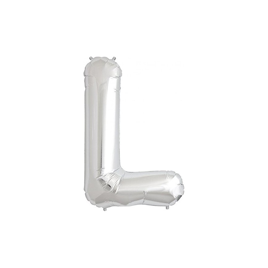 Silver L Mylar Balloon