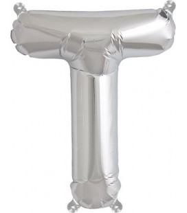 Silver T Mylar Balloon