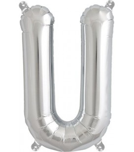 Silver U Mylar Balloon