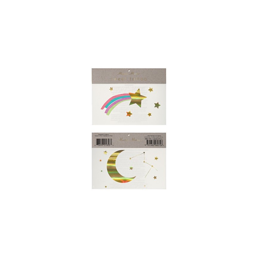 2 Rainbow & Shooting Sar Temporary Tattoos
