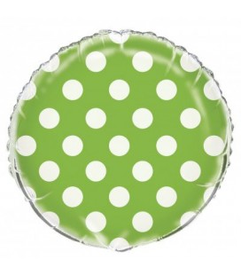 Lime Polka Dots Mylar Balloon