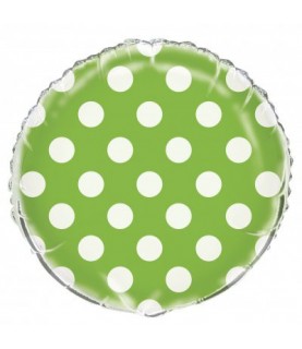 Lime Polka Dots Mylar Balloon