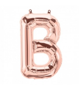 Rose Gold B Mylar Balloon