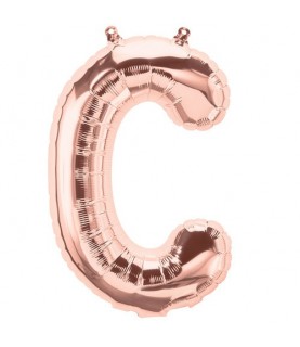 Rose Gold C Mylar Balloon