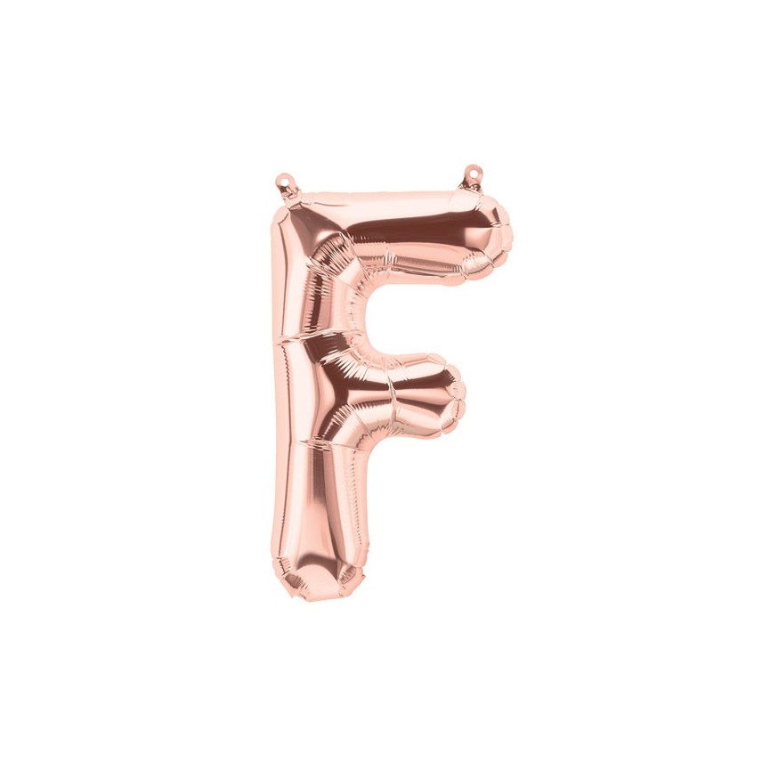 Rose Gold F Mylar Balloon