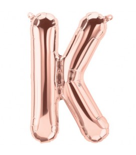 Rose Gold J Mylar Balloon