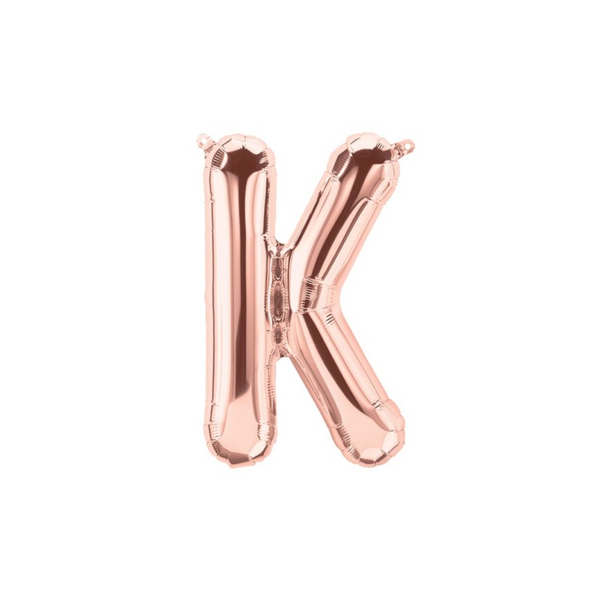 Rose Gold J Mylar Balloon