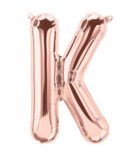Rose Gold J Mylar Balloon