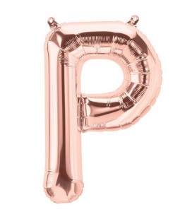 Rose Gold P Mylar Balloon