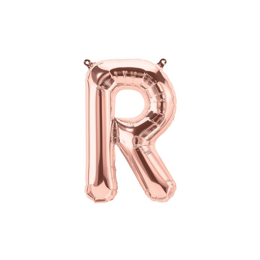 Rose Gold R Mylar Balloon