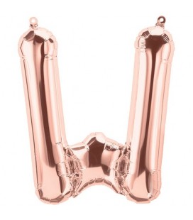 Rose Gold W Mylar Balloon