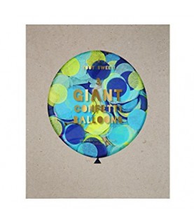 3 Blue Giant Confetti Balloons