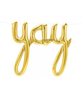 YAY Gold Mylar Balloon
