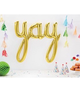 YAY Gold Mylar Balloon