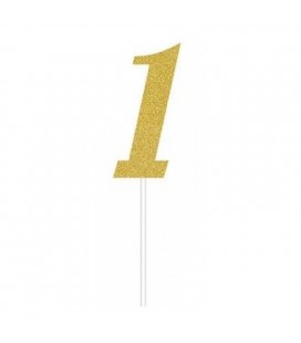 Gold Glitter Topper Number 1