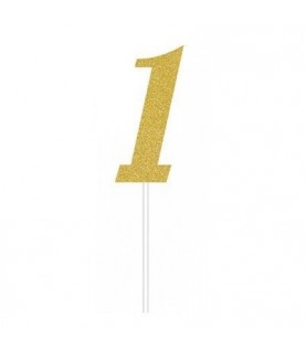 Gold Glitter Topper Number 1