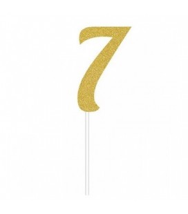 Gold Glitter Topper Chiffre 7