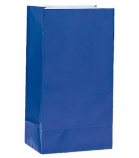 12 Pochettes Cadeaux Papier Bleu Royal