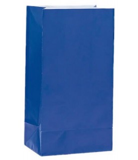 12 Royal Blue Paper Party Bags